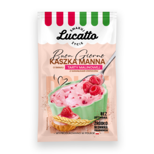 Kasza manna tarta malinowa  z kawałkami malin