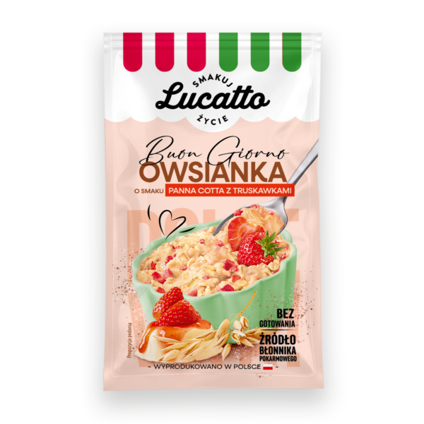 Owsianka panna cotta z truskawkami