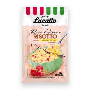 Risotto o smaku waniliowym z malinami