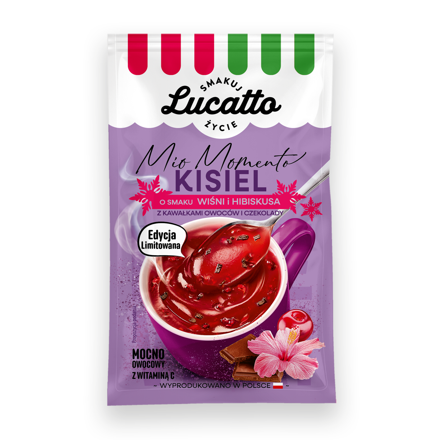 Lucatto kisiel instant rozgrzewajacy o smaku wisnia hibiskus