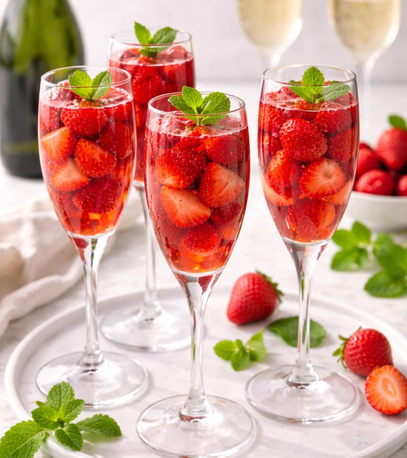 Truskawki w malinowej tafli z prosecco 1 Truskawki w malinowej tafli z prosecco