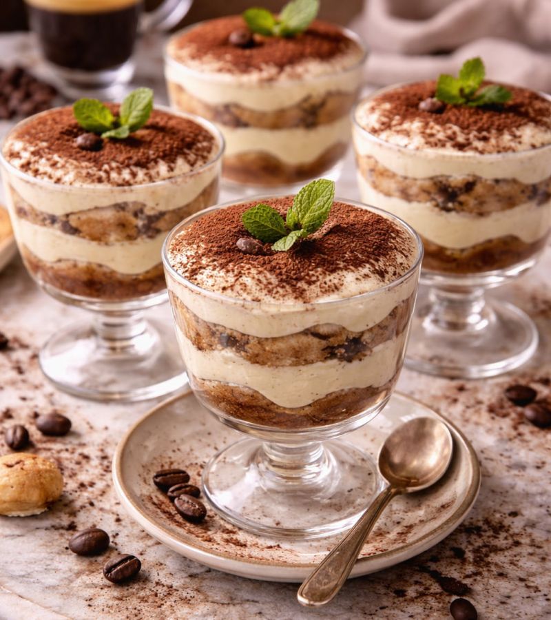 Klasyczne tiramisu w pucharkach 1 Klasyczne tiramisu w pucharkach