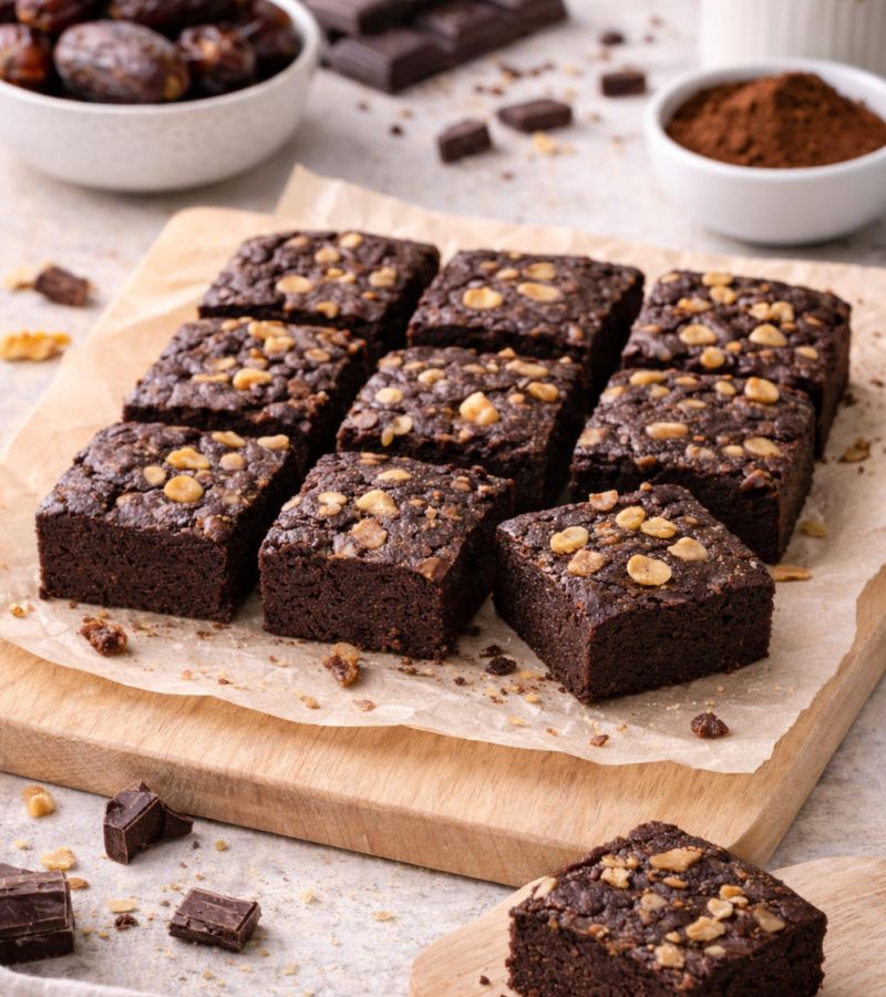 Brownie czekoladowe bez cukru (na daktylach) 1 Brownie czekoladowe bez cukru (na daktylach)