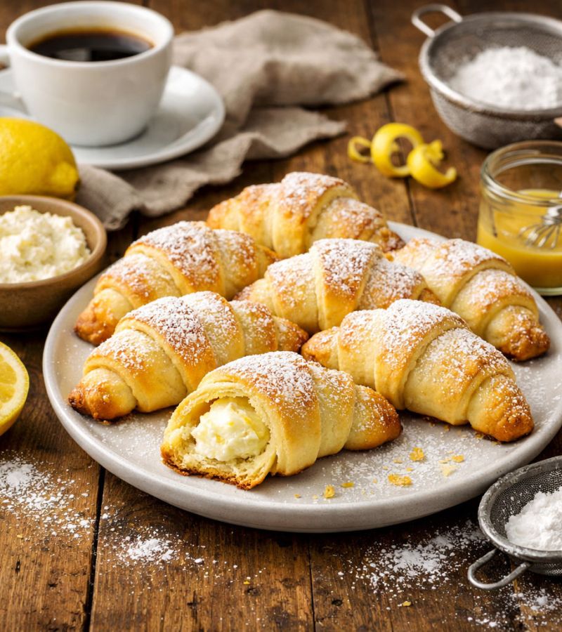 Kruche rogaliki z ricottą i cytryną – Cornetti di Pasta Frolla 1 Kruche rogaliki z ricottą i cytryną – Cornetti di Pasta Frolla