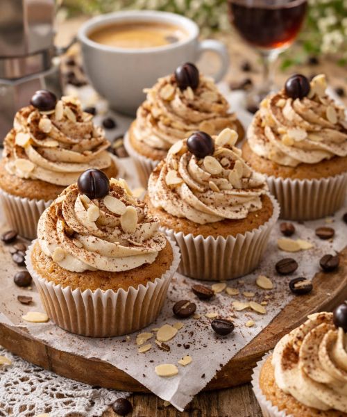 Babeczki „espresso & amaretto” z kremem kawowym