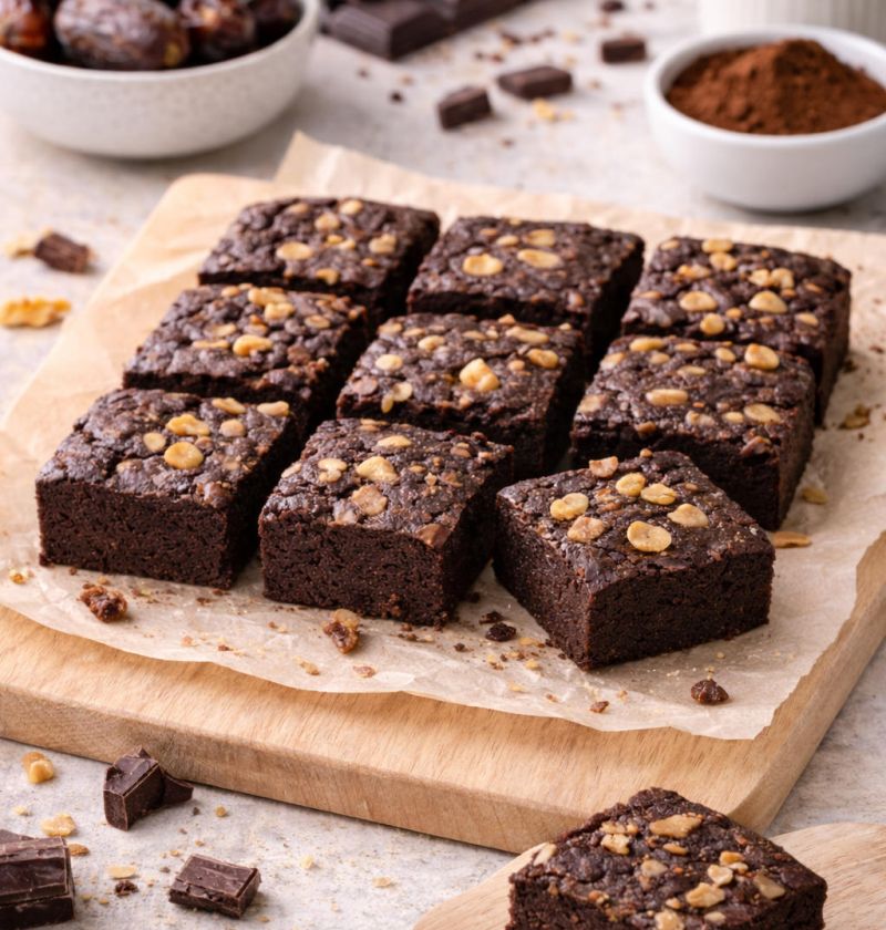 Brownie czekoladowe bez cukru (na daktylach) 1 Brownie czekoladowe bez cukru (na daktylach)