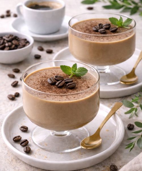 Kawowa panna cotta z nutą migdałową