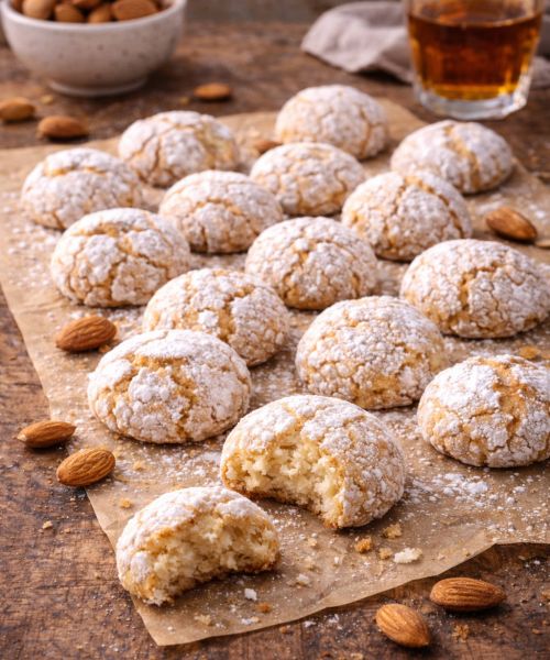 Klasyczne amaretti (migdałowe ciasteczka)