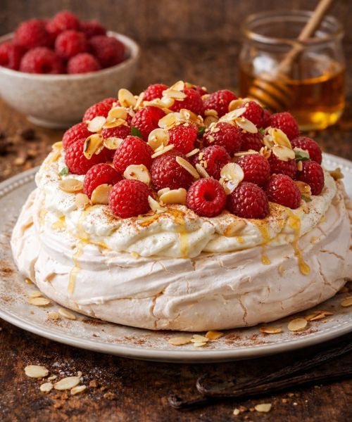 Pavlova malinowo-waniliowa