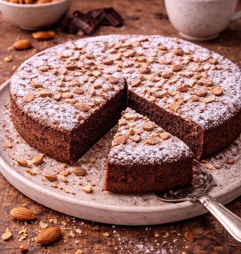 Torta Caprese (czekoladowo-migdałowe, bez mąki) 1 Torta Caprese (czekoladowo-migdałowe, bez mąki)