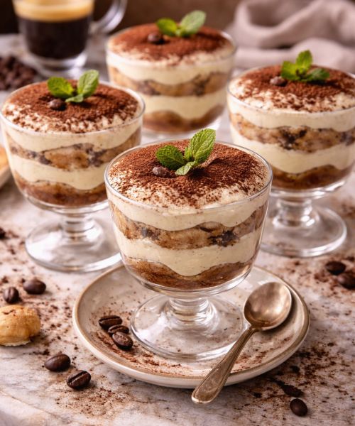 Klasyczne tiramisu w pucharkach