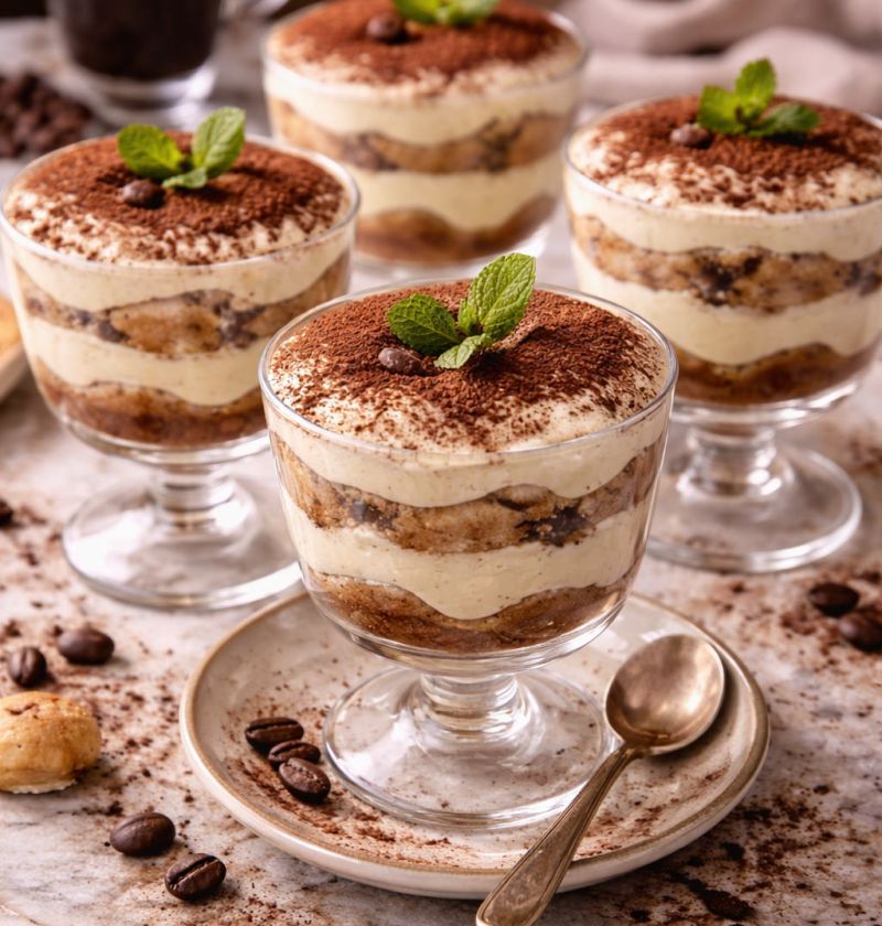 Klasyczne tiramisu w pucharkach 1 Klasyczne tiramisu w pucharkach