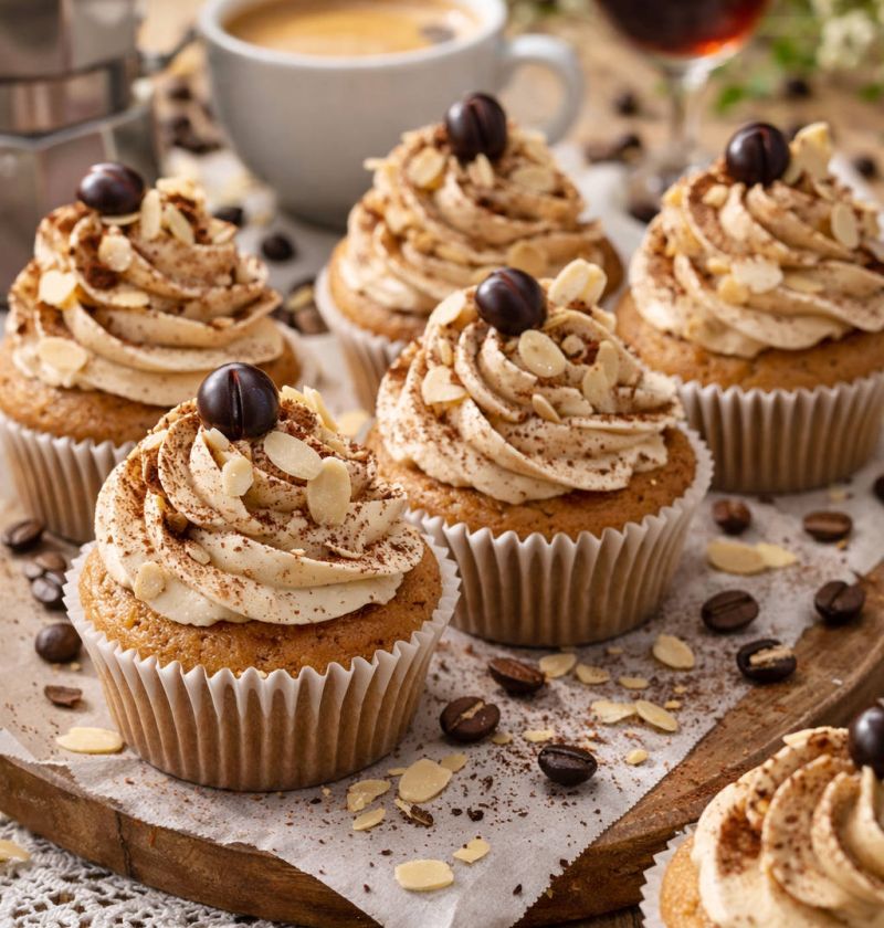 Babeczki „espresso & amaretto” z kremem kawowym