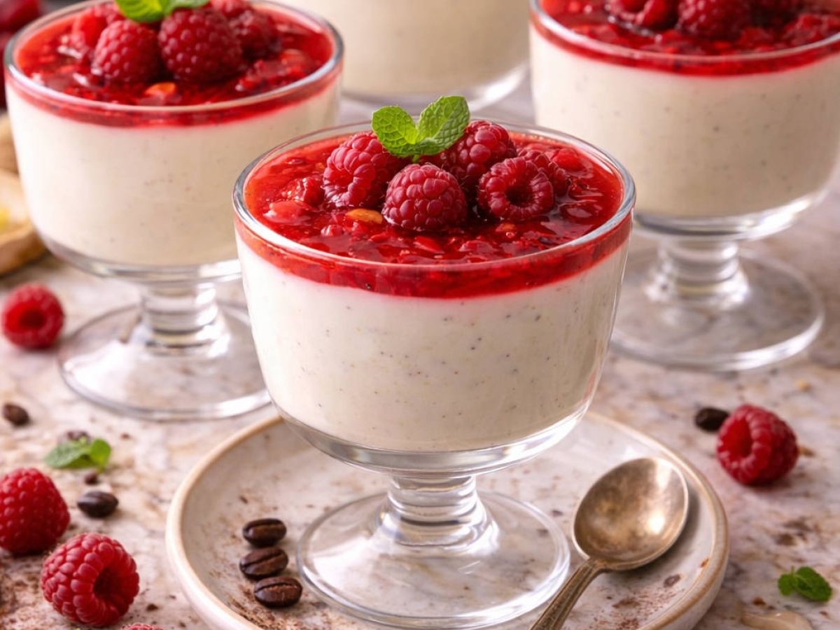 Panna cotta waniliowa z malinami 10 panna cotta waniliowa z malinami b5b09bb1