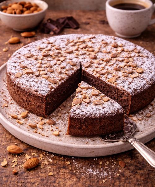 Torta Caprese (czekoladowo-migdałowe, bez mąki)