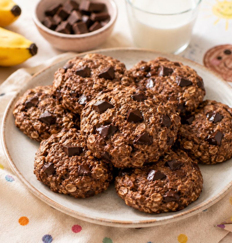 Ciasteczka bananowe „choco smile” 1 Ciasteczka bananowe