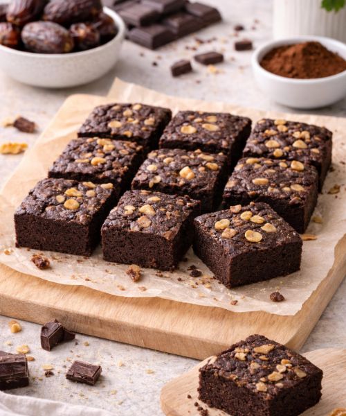 Brownie czekoladowe bez cukru (na daktylach)