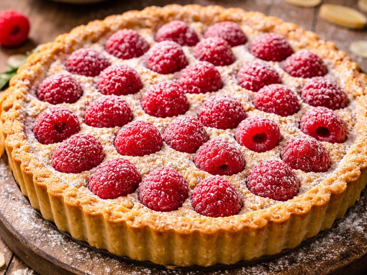 mini tarta migdalowa z malinami e312348a