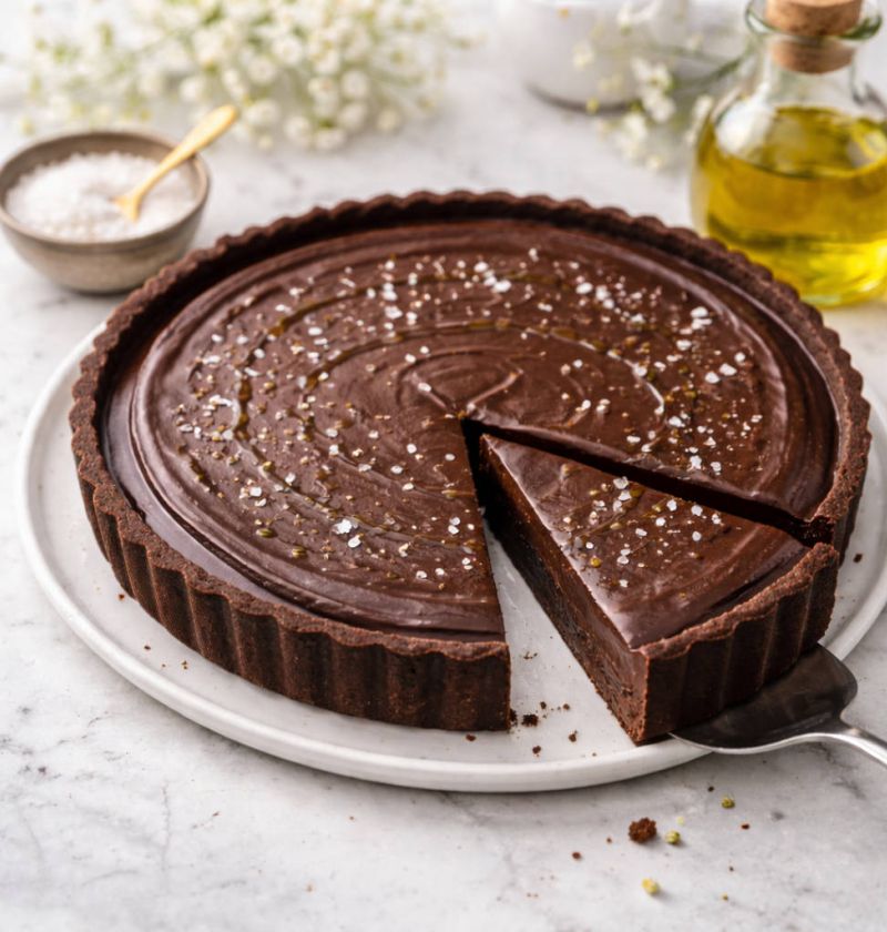 Tarta czekoladowa z oliwą i solą morską (jak z Mediolanu) 1 Tarta czekoladowa z oliwą i solą morską (jak z Mediolanu)