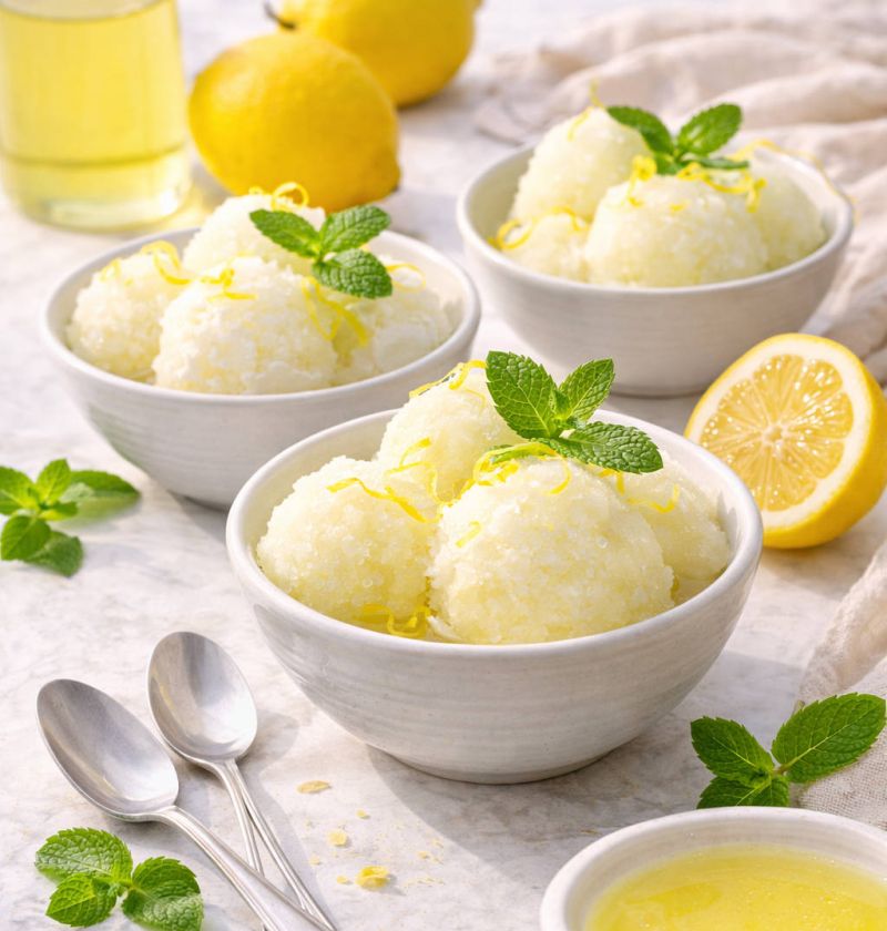 Lody cytrynowe jak sorbet „Limoncello”